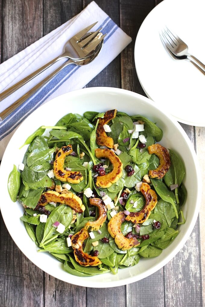 Delicata Squash and Spinach Salad | Green Valley Kitchen