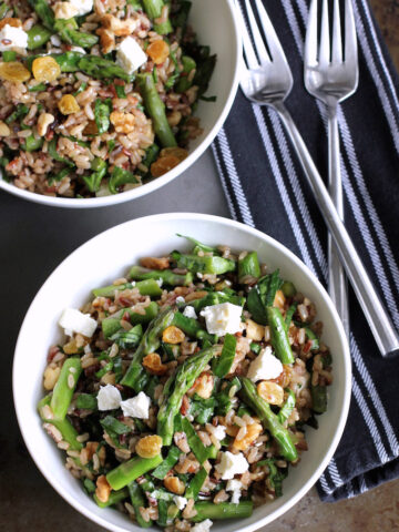 Brown Rice Salad with Asparagus and Spinach | Green Valley Kitchen