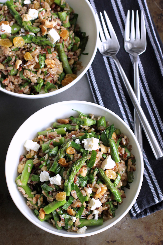 Brown Rice Salad with Asparagus and Spinach | Green Valley Kitchen