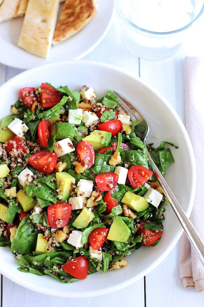 Quinoa Salad with Avocado, Cherry Tomatoes and Feta | Green Valley Kitchen