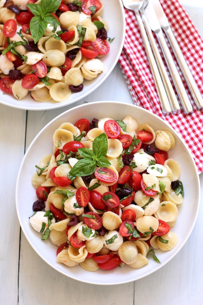 Caprese pasta salad with olives | Green Valley Kitchen