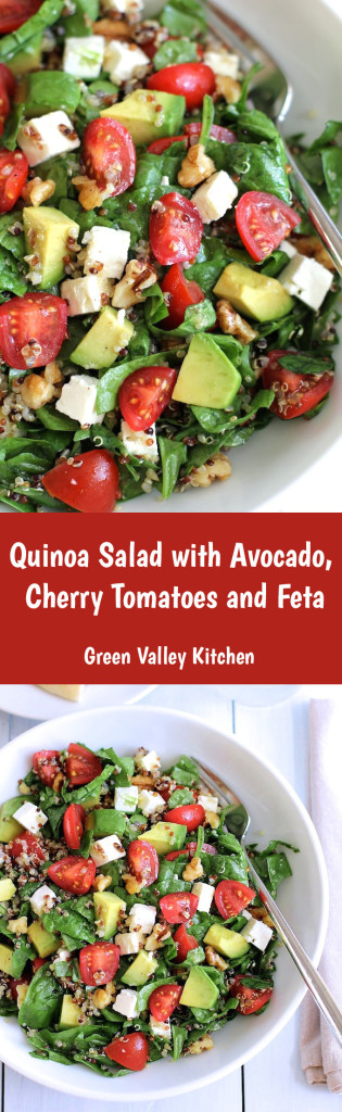 Quinoa salad with avocado, cherry tomato and feta | Green Valley Kitchen