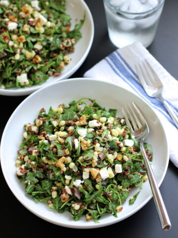 Quinoa Salad with Corn Feta Walnuts | Green Valley Kitchen