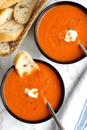 Tomato Soup with Goat Cheese | Green Valley Kitchen