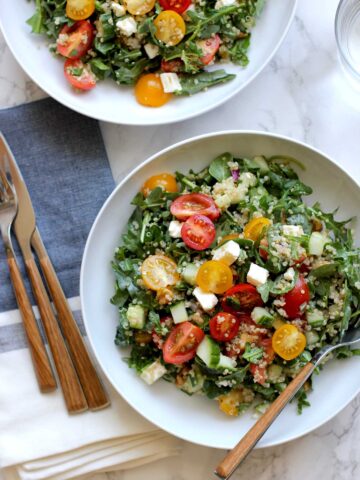 Quinoa-Salad-With-Cherry-Tomatoes-and-Cucumbers. A colorful, easy, summer salad.